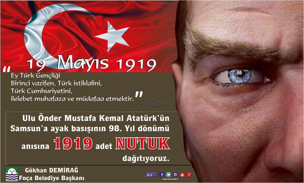 Foça Belediyesi 19 Mayıs'ta 1919 Nutuk Dağıtacak