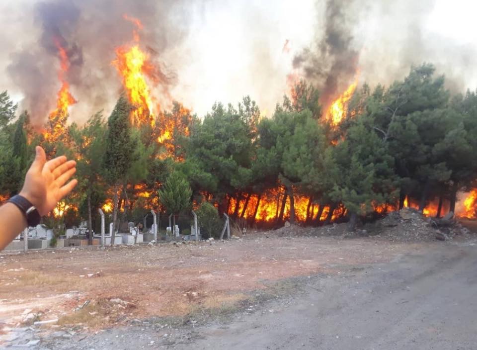 Gaziemir'de korkutan yangın
