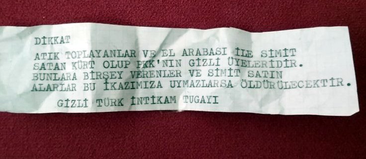 İzmir’de evlere ‘Türk İntikam Tugayı’ imzalı tehdit mesajları bırakıldı
