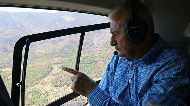 Ak Partili Binali Yıldırım, yangın bölgesinde: 