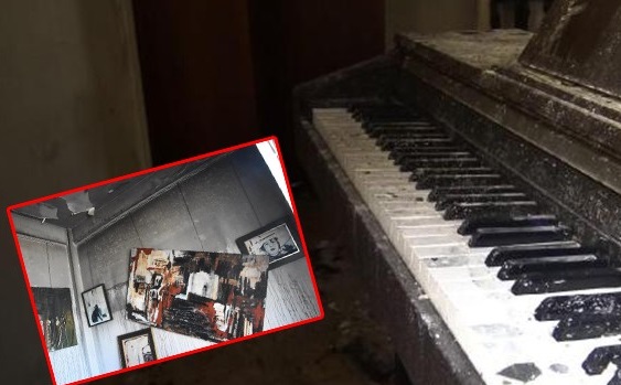 Kardıçalı Hanı'nda korkutan yangın: piyanolar küle döndü
