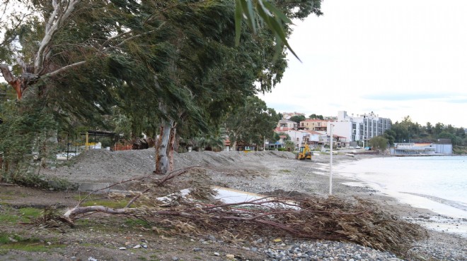 İzmir'in turistik ilçesinde fırtına hayatı felç etti!