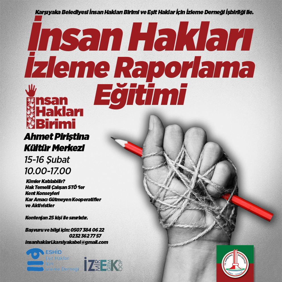 Karşıyaka’da “İnsan Hakları İzleme Eğitimi” başlıyor