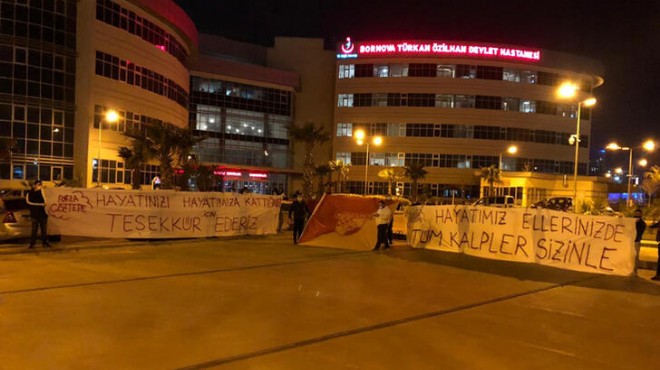 Göztepeli taraftarlardan sağlık çalışanlarına destek