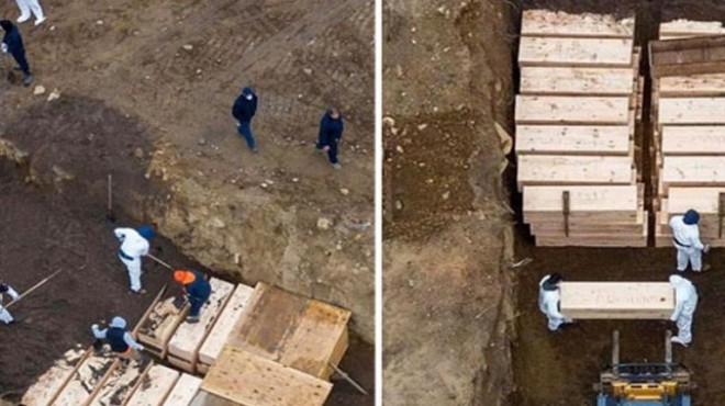 Savaşı andıran görüntüler: Korona'dan ölenler toplu mezara gömülüyor!