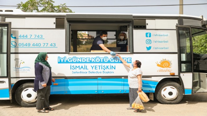 Seferihisar'da seyyar market dönemi