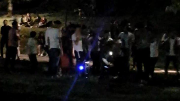 Maçka Parkı'nda koronaya aldırmadan halay çektiler!