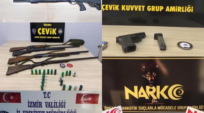 İzmir'de büyük operasyon! Çok sayıda silah ve uyuşturucu madde ele geçirildi