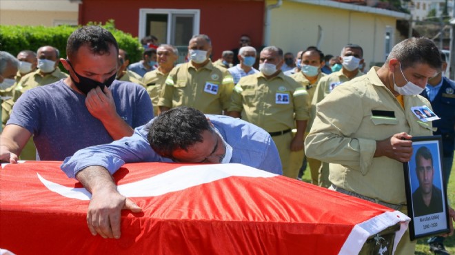 İzmir'de şehit itfaiye erlerine yürek yakan veda