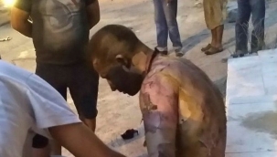 Buca'da tinerle yakılan kişi kurtarılamadı!