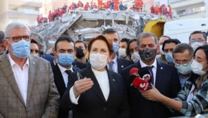 Akşener enkaz bölgesinde incelemede bulundu