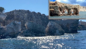 Deprem İzmir'i vurdu: Foça'da yüzyıllık tarihi yapı suya gömüldü