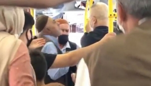 Halk otobüsünde tokatlı, tükürüklü maske kavgası