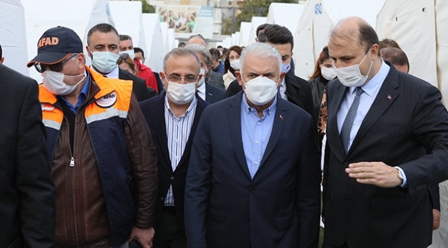 Binali Yıldırım'dan depremzedelere ziyaret
