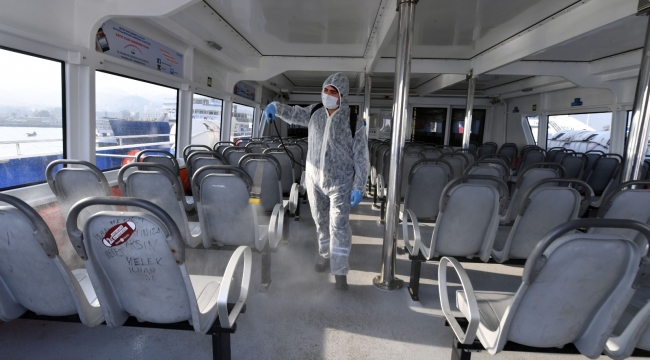 Toplu taşıma araçları gün boyu dezenfekte ediliyor