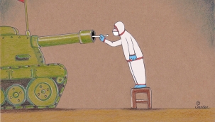 Konak'ta pandemi karikatürle anlatıldı!