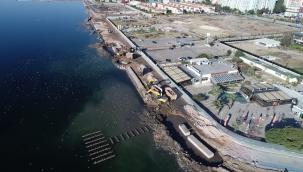 Mavişehir’de kıyıya geçici toprak set çekildi!