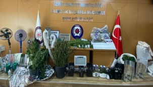 İzmir'de Hint keneviri yetiştirmek için özel düzenek kuran şüpheliler yakalandı 