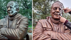 Buca'da Bekir Coşkun heykeline saldırı!