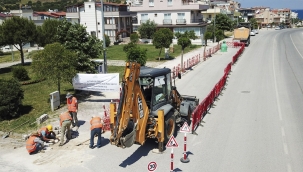 İlk kazma vuruldu. Dikili'de doğalgaz sevinci