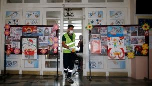 Konak'ta okullara LGS dezenfeksiyonu 