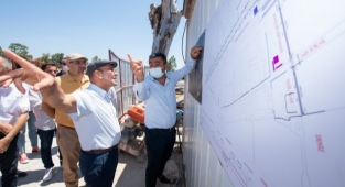 Soyer, Turan'daki altyapı çalışmalarını inceledi