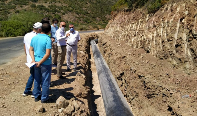 Çeşme'nin içme suyu yolda: 14 km'lik ana iletim hattı tamam!