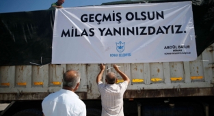 Konak’tan yangın bölgesine desteğe devam