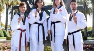 İzmirli tekvandoculardan dördü Avrupa yolcusu