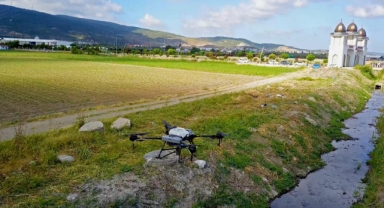 Kınık'ta larvalara karşı drone ile mücadele