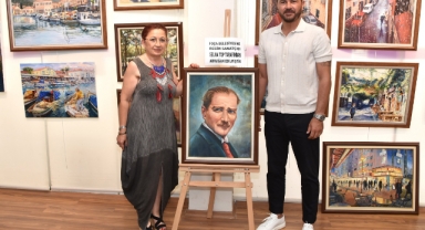Foça'da yağlı boya resim sergisi 