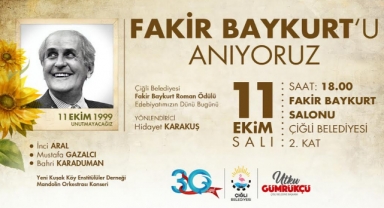 Fakir Baykurt vefatının 23. Yılında Çiğli’de Anılacak