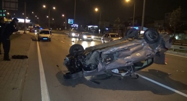 Feci kaza… Takla atarak metrelerce sürüklendi