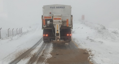 İzmir'in yüksek kesimlerinde karla mücadele