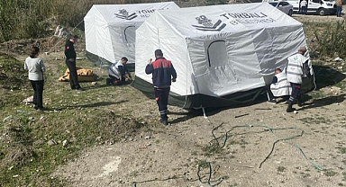 Torbalı'dan afetzedelere termal çadır