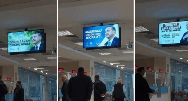 Propagandada ipin ucu kaçtı: Belediye binası içinde seçim reklamı yayınlandı