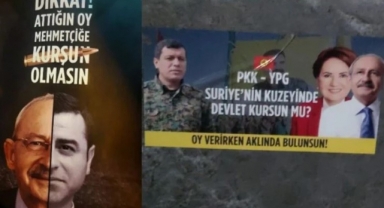 Uşak'ta seçim öncesi afişli provokasyon: CHP'nin seçim araçlarının lastiklerini kestiler!