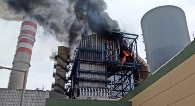 Türkiye'nin en büyük termik santralinde yangın paniği