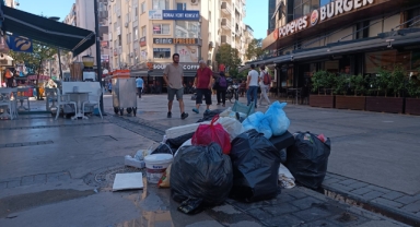 Büyükşehir'de yarım gün iş bırakma: Çöpler sokakta kaldı