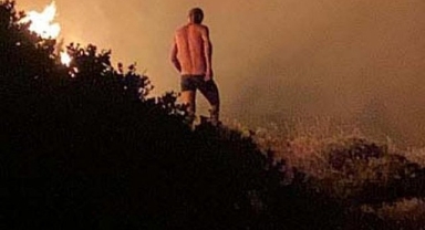 Çeşme'deki yangınla ilgili gözaltına alınmıştı... Şüphelinin görüntüleri ortaya çıktı!