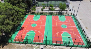 Spor sahalarına renk geldi