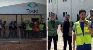 Togg fabrikası şantiyesinde işçiler grevde