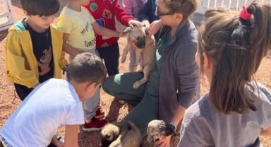 Bornova’da minik dostlar can dostlarıyla buluştu