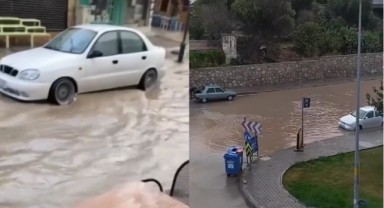 Çeşme'yi sağanak vurdu... Evleri ve işyerlerini su bastı!