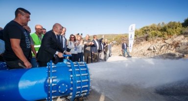 Dikili’ye hayat verecek Yahşibey Sulama Göleti’nde ilk can suyu verildi