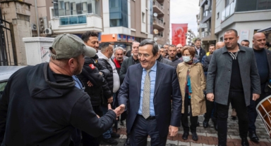 Narlıdere'de Batur’a miting gibi karşılama