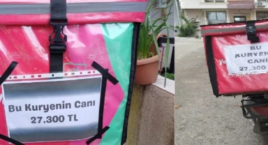 İzmir’de moto – protesto: “Bu kuryenin canı 27 bin 300 TL” 