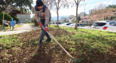 Bornova’da parklara yeni bitkiler dikiliyor