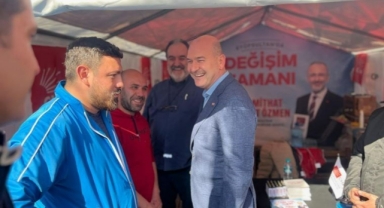 Süleyman Soylu CHP standını ziyaret etti: “Siyasetin nazireleri vardır”