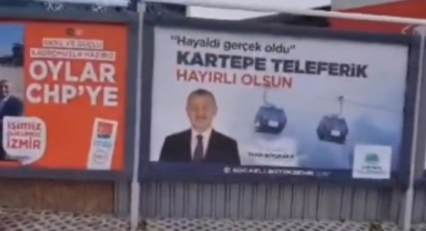 Kocaeli adayının pankartı İzmir’de asıldı